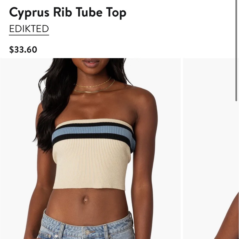 Edikted Cyprus rib tube top crop top size small